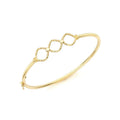 9K Yellow Gold Faceted Triple Ring Bangle