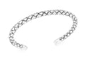 Sterling Silver Textured Oval Bangle