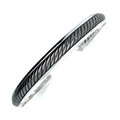 Sterling Silver Rhodium Plated Twist Cuff Bangle