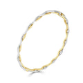 9K 2 Colour Gold Wave Bangle