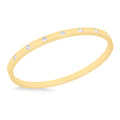 Sterling Silver Yellow Gold Plated Cubic Zirconia Bangle