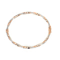 9K Rose & White Gold Wavy Bangle