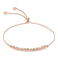 9K Rose Gold Adjustable Faceted Ball Bracelet