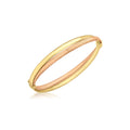 9K 2-Colour Gold Crossover Bangle