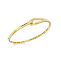 9K Yellow Gold 9.3mm Hook Knot Oval Bangle
