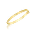 9K Yellow Gold Diamond Cut Oblique Baby Bangle