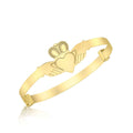9K Yellow Gold Claddagh Expandable Baby Bangle