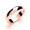 4mm Plain D-shape Wedding Band 18ct Rose