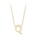 9K Yellow Gold Plain 'Q' Initial Pendant