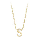 9K Yellow Gold Plain 'S' Initial Pendant