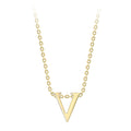 9K Yellow Gold Plain 'V' Initial Pendant
