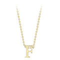 9K Yellow Gold Plain 'F' Initial Pendant