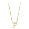9K Yellow Gold Plain 'P' Initial Pendant