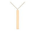 9K Rose Gold Large Vertical Bar Necklace