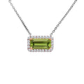 9K 2-Colour Gold Peridot & Diamond Necklace