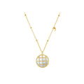 9K Yellow Gold Mother Of Pearl Basket Necklace/ 16+1"