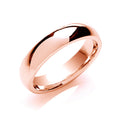 5mm Court Shape Wedding Band 18ct Rose