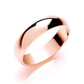 5mm Plain D-shape Wedding Band 18ct Rose