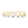 9K Yellow Gold Wave Link Bracelet 7.5"