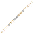 9K Yellow Gold Cubic Zirconia Mum Bracelet 7.5"