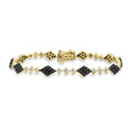 9K Yellow Gold 1.00ct Black & White Diamond Bracelet 7.5"