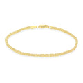 9K Yellow Gold Square Byzantine Chain Bracelet 7.5"
