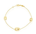 9K Yellow Gold Oval Disk Bracelet 7.5"