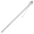 Sterling Silver Heart Padlock Charm Bracelet 7.5"