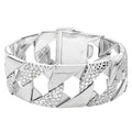 Sterling Silver Textured Curb Chain Bracelet 8"