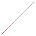 Sterling Silver Red Cubic Zirconia Tennis Bracelet 7"