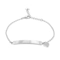 Sterling Silver Heart Charm ID Bracelet 6"-7.5"