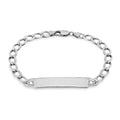Sterling Silver Curb Chain ID Bracelet 8.5"