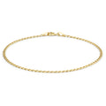 9K Yellow Gold 2mm Curb Chain Bracelet 7"
