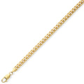9K Yellow Gold Bombe Curb Chain Bracelet 7.25"