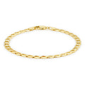 9K Yellow Gold 4mm Curb Chain Bracelet 8"