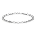 9K White Gold Oval Link Belcher Bracelet 7.5"