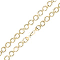 9K Yellow Gold Double Link Oval Chain Bracelet 7.5"