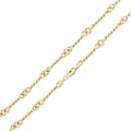 9K Yellow Gold Fancy Twist Link Bracelet 7.5"