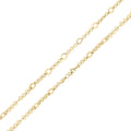 9K Yellow Gold Oval Figaro Chain Bracelet 7.5"