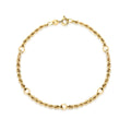 9K Yellow Gold 40 Hollow Rope & Ball Chain Bracelet