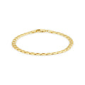 9K Yellow Gold Diamond Cut Flat Curb Bracelet /8"