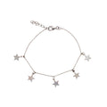 Sterling Silver Rhodium Plated Star Bracelet