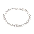 9K White Gold Diamond Heart Bracelet