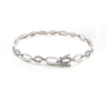 9K White Gold Diamond Set Oval Link Bracelet