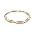 18K Yellow Gold 1.80ct Diamond Paperclip Bracelet 7.5"