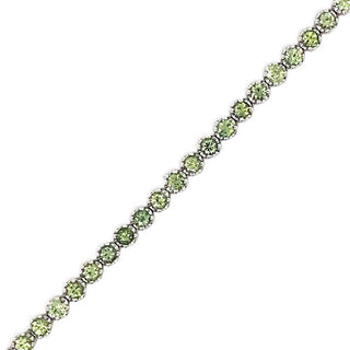 9K White Gold Green Sapphire Tennis Bracelet