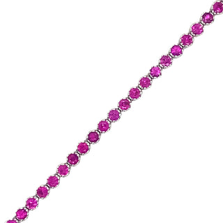 9K White Gold Pink Sapphire Tennis Bracelet