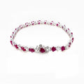 9K White Gold Lab Diamond & Rubies Bracelet