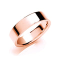 6mm Flat Court Shape Wedding Band 18ct Rose