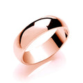 6mm Plain D-shape Wedding Band 18ct Rose